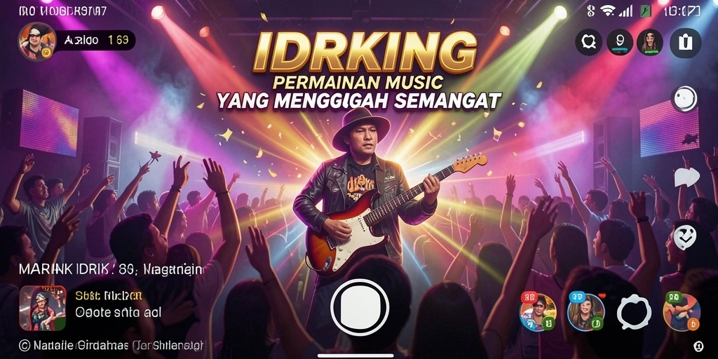 Screenshot gameplay IDRKING dengan berbagai tantangan musik yang menarik.