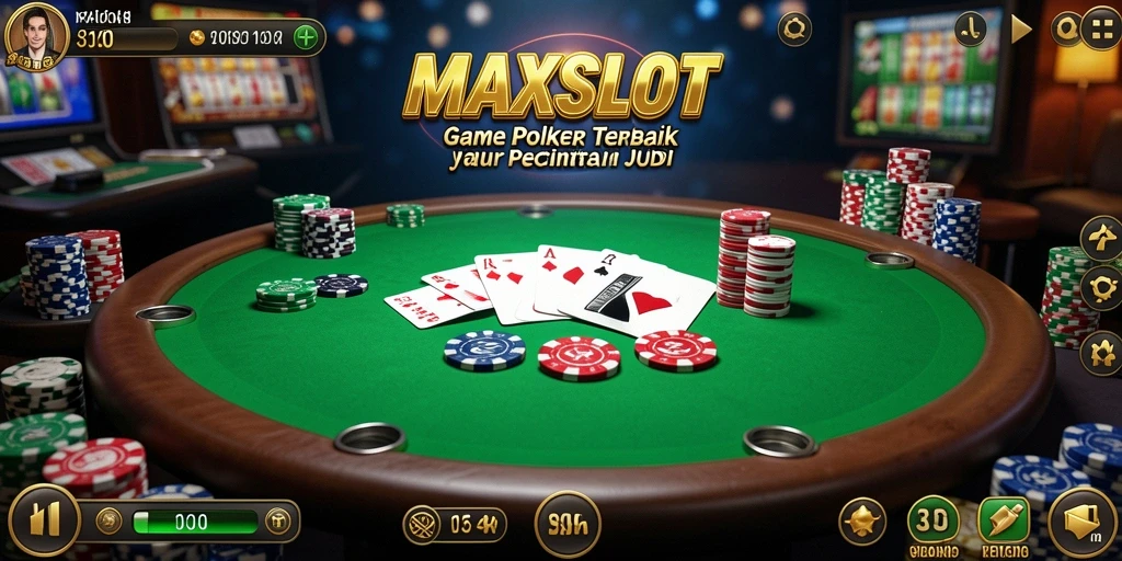 Tampilan gameplay seru poker MAXSLOT yang mendebarkan.