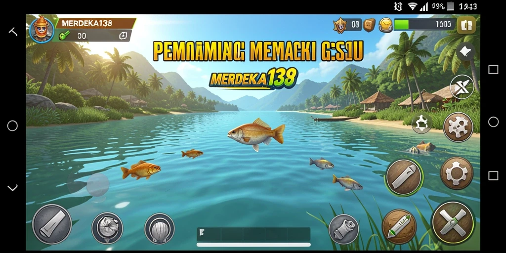 Tampilan gameplay seru dari MERDEKA138 dengan berbagai jenis ikan.
